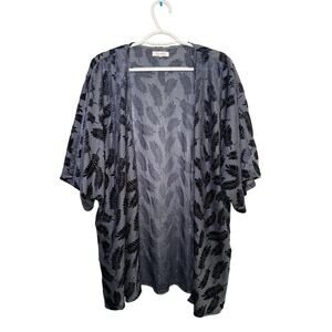 Honey Belle burnout velvet feather kimono womens large bohemian boho chic fairy